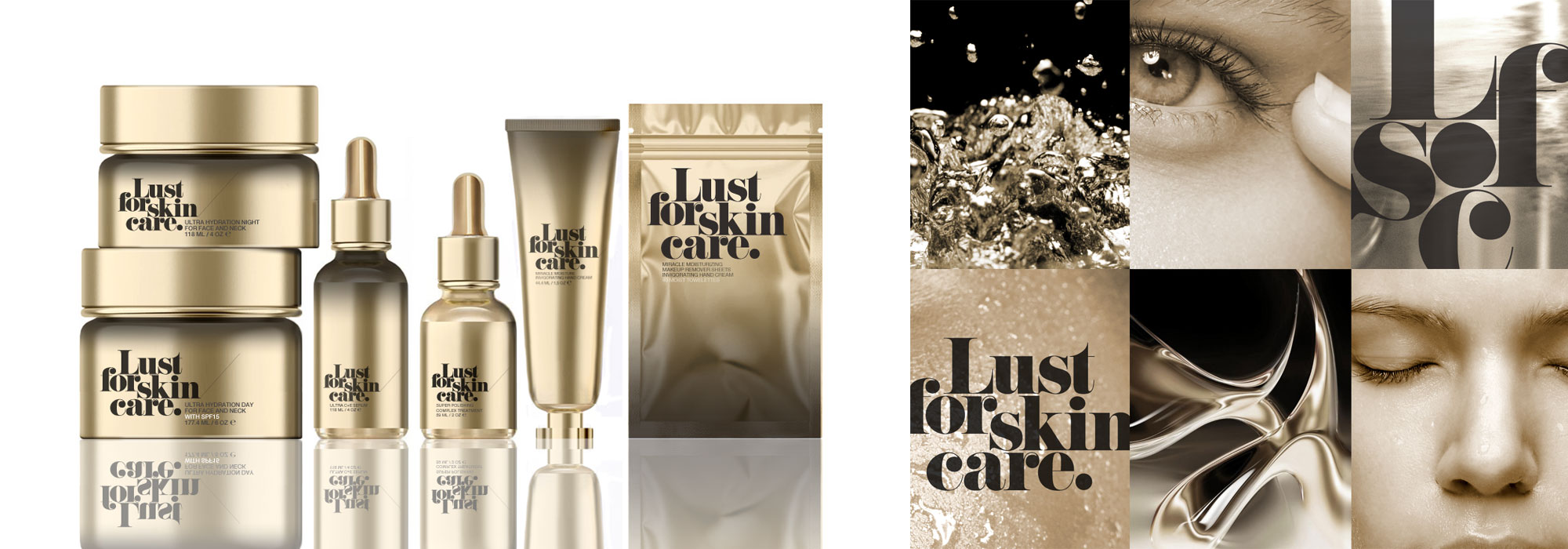 Lust for Skincare branding and packaging designed by MPAKT